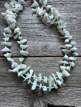 Load image into Gallery viewer, Vintage Native American Sterling Silver White Shell Turquoise Bead Necklace 26”