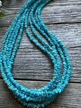 Load image into Gallery viewer, Southwestern Sterling Silver Blue Turquoise Multi Strand Bead Necklace. 20 inch