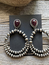 Load image into Gallery viewer, Navajo Sterling Silver Purple Spiny Oyster Pearl Double Loop Earrings Etta E