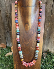 Load image into Gallery viewer, Tommy &amp; Rosita Singer T R Sterling Silver Red Spiny Oyster Bead Necklace 28”