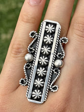 Load image into Gallery viewer, Navajo Native Sterling Silver Stamped Ring Size 7.5 Geneva