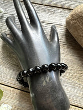 Load image into Gallery viewer, Black Onyx 7 Inch Stretch Bead Bracelet Gift Southwestern