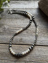 Load image into Gallery viewer, Freshwater Pearls Multi Graduated Sterling Silver Bead Necklace 18 inch 4mm -8mm