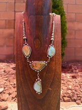 Load image into Gallery viewer, Navajo sterling silver Roy stone turquoise Lamat necklace