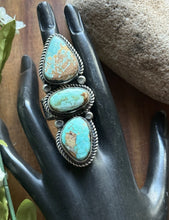 Load image into Gallery viewer, Native American Sterling Silver Royston Turquoise Adjustable Ring. K Yazzie