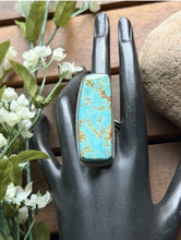 Load image into Gallery viewer, Navajo Native Sterling Silver Number 8 Turquoise Adjustable Ring Leslie Nez Gift
