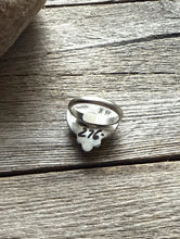 Load image into Gallery viewer, Native American Sterling Silver Blue Turquoise Adjustable Heart Ring. AM