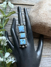 Load image into Gallery viewer, Native American Sterling Silver Golden Hill Turquoise Ring. Size 8. Mary Ellen