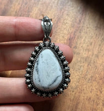 Load image into Gallery viewer, Navajo Native American Sterling Silver White Buffalo Turquoise Pendant H Piasso