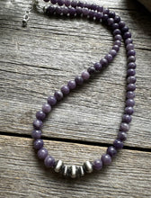 Load image into Gallery viewer, Sterling Silver Charoite W Pearls Bead Necklace. 18 Inch