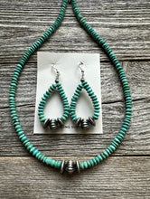 Load image into Gallery viewer, Sterling Silver Blue Turquoise Bead Necklace W Earrings Set. Gift 18 Inch