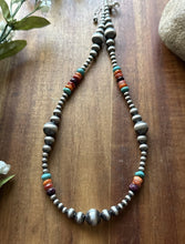 Load image into Gallery viewer, Sterling Silver Multi Stone Pearls 4mm-10mm Choker Bead Necklace 18 inch