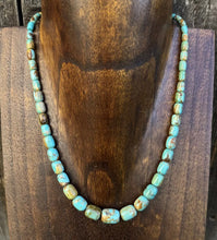 Load image into Gallery viewer, Sterling Silver Graduated Turquoise Bead Necklace. 16 inch