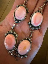 Load image into Gallery viewer, Navajo sterling silver pink conch choker necklace