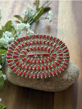 Load image into Gallery viewer, Navajo Sterling Silver Red Coral Pin Cluster Pendant DMW