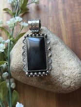 Load image into Gallery viewer, Native American Navajo Sterling Silver Black Onyx Pendant Etta Enditto Gift