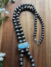 Load image into Gallery viewer, Sterling Silver Sonoran Gold Turquoise Pearls Bead Jackla Necklace 22 Inch