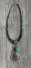 Load image into Gallery viewer, Handmade Navajo Turquoise &amp; Sterling Silver Pendent.
With Turquoise Necklace