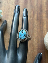 Load image into Gallery viewer, Vintage Old Pawn Navajo Sterling Silver Blue Turquoise Ring Size 7.5