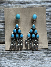 Load image into Gallery viewer, Native American Sterling Silver Turquoise Earrings Geneva