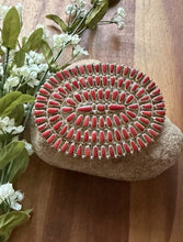 Load image into Gallery viewer, Navajo Sterling Silver Red Coral Pin Cluster Pendant DMW