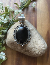Load image into Gallery viewer, Native American Navajo Sterling Silver Black Onyx Pendant Etta Enditto Gift