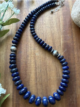 Load image into Gallery viewer, Sterling Silver Graduated Lapis Bead Necklace. 18 inch. Gift