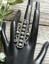 Load image into Gallery viewer, Navajo Native Sterling Silver Stamped Ring Size 7.5 Geneva