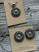 Load image into Gallery viewer, Navajo Native Sterling Silver Necklace Earrings Chain Set PA Gift 24 Inch