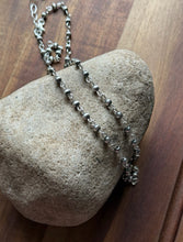 Load image into Gallery viewer, Sterling Silver 4mm Pearls Rosary Bead Necklace. 18 Inch.
