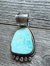 Load image into Gallery viewer, Navajo Sterling Silver Blue Royston Turquoise Pendant. RY Gift