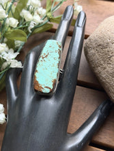 Load image into Gallery viewer, Navajo Native Sterling Silver Number 8 Turquoise Adjustable Ring Leslie Nez Gift