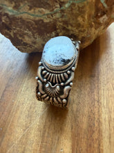 Load image into Gallery viewer, Navajo sterling silver white buffalo turquoise cuff bracelet