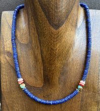 Load image into Gallery viewer, Sterling Silver Lapis Multi Stone Bead Necklace. 18 inch. Gift