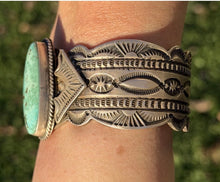 Load image into Gallery viewer, Navajo Native American Sterling Silver Turquoise Cuff Bracelet Maloney