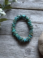 Load image into Gallery viewer, Blue Green Turquoise Nuggets 7 Inch Stretch Elastic Stretchy Bead Bracelet Gift
