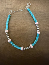 Load image into Gallery viewer, Sterling silver turquoise anklet 9 to 11 inches