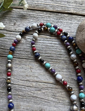 Load image into Gallery viewer, Sterling Silver Pearls Multi Stone Round Bead Necklace 30 inch