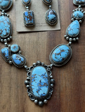 Load image into Gallery viewer, Navajo Sterling Silver Golden Hills Turquoise Lariat Chain Necklace Mary Ellen
