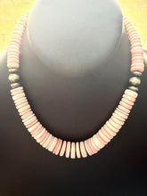 Load image into Gallery viewer, Sterling silver pink conch graduated necklace 18 inch