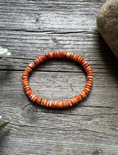 Load image into Gallery viewer, Orange Spiny Oyster Shell 7 Inch Stretch Bead Bracelet Gift
