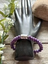 Load image into Gallery viewer, Kokopelli Purple 7 Inch Stretch Stretchy Elastic Bead Bracelet Gift