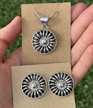Load image into Gallery viewer, Navajo Native Sterling Silver Necklace Earrings Chain Set PA Gift 24 Inch