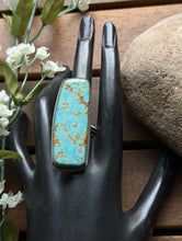 Load image into Gallery viewer, Navajo Native Sterling Silver Number 8 Turquoise Adjustable Ring Leslie Nez Gift