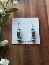 Load image into Gallery viewer, Sterling Silver Blue Turquoise Bead Drop Earrings. 1.75 Inch