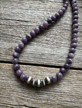 Load image into Gallery viewer, Sterling Silver Charoite W Pearls Bead Necklace. 18 Inch