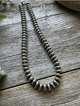 Load image into Gallery viewer, Southwestern 925 Sterling Silver 10mm Flat Saucer Pearls Bead Necklace 18 Inch