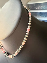 Load image into Gallery viewer, Sterling silver pink conch bead necklace 18 inch