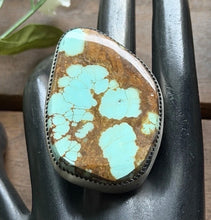 Load image into Gallery viewer, Navajo Native Sterling Silver Number 8 Turquoise Adjustable Ring Leslie Nez Gift