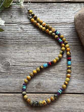 Load image into Gallery viewer, Bumblebee Jasper Multi Stone Color Sterling Silver Bead Necklace. 18 inch Gift
